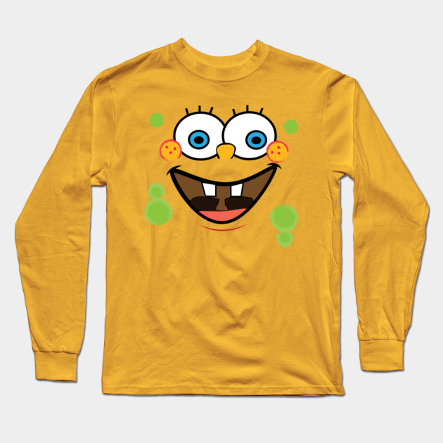 Spongebob Smiling Face Adult T Shirt Spongebob Long Sleeve T