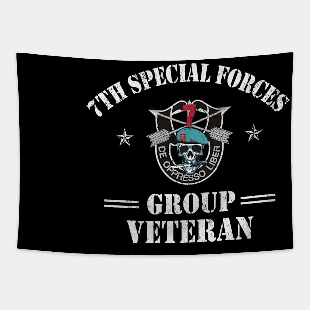 Proud US Army 7th Special Forces Group Veteran De Oppresso Liber SFG - Gift for Veterans Day 4th of July or Patriotic Memorial Day Tapestry by Oscar N Sims