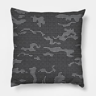 Urban Black Camouflage Mesh Pattern Pillow