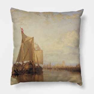 Dort or Dordrecht- The Dort Packet-Boat from Rotterdam Becalmed by J.M.W, Turner Pillow