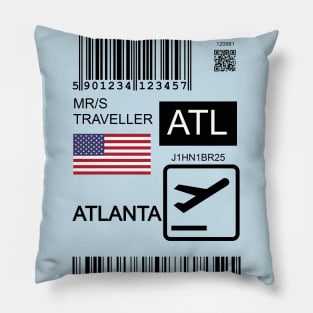 Atlanta USA travel ticket Pillow