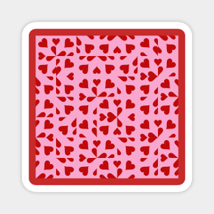 Light Pink and Red Valentine's Checkers Magnet