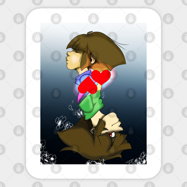 Frisk Chara Undertale Sticker Teepublic Frisk Chara Undertale Sticker Teepublic