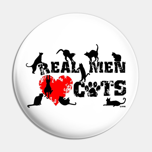 Real Men Love Cats, Cats Have 9 Lives Pin by NewSignCreation