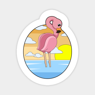 Flamingo Sunset Magnet