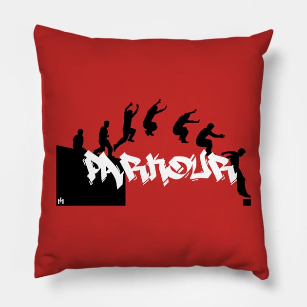 Parkour - Slow motion jump Pillow by MIDesign