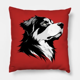 Stunning and Cool Estrela Mountain Dog Monochrome and Gold Portrait for Father's Day Pillow