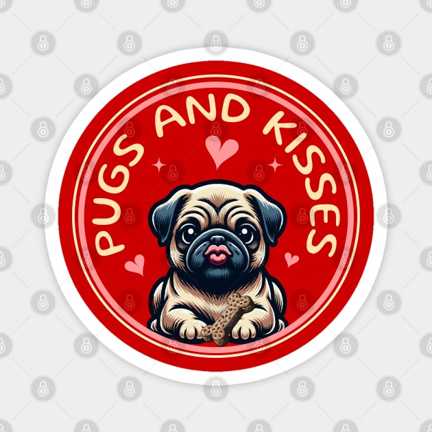 Pugs and Kisses Magnet by Blended Designs