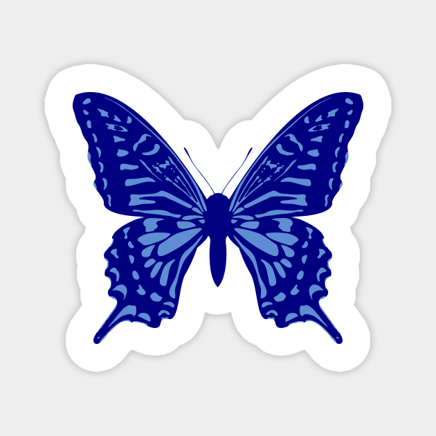 Butterfly, blue Magnet by TyneDesigns