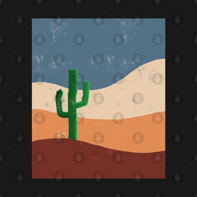 Desert Cactus Minimalist Artwork Gift by teeleoshirts