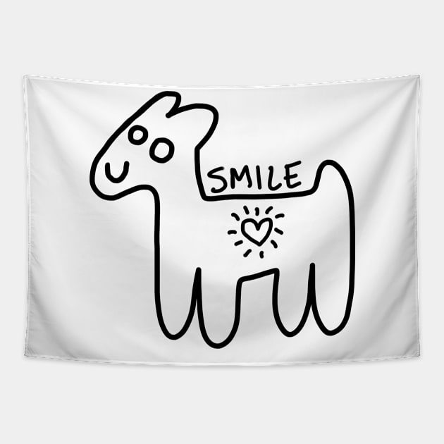 SMILE (happy animal) Tapestry by Angel Rivas