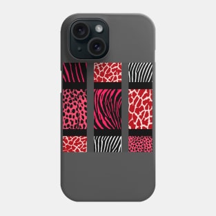 Red Mixed Animal Print Phone Case