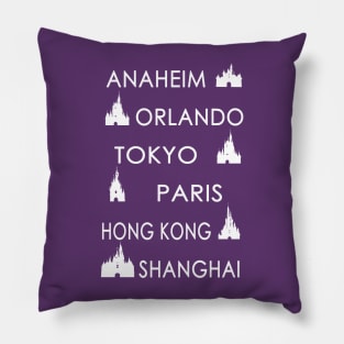 My Cities (White on Color) Pillow