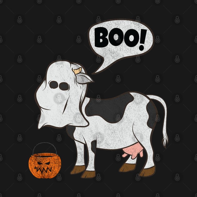 Funny Halloween Cow Ghost Costume Cute Boo Cow by luxembourgertreatable