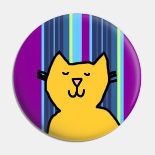 Yellow Cat Thinking Pin