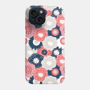 Blue Pink Pastel Color Flower Pattern Phone Case