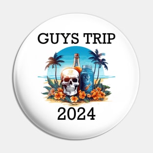 Tropical Vacation - Guys Trip 2024 (Black Lettering) Pin