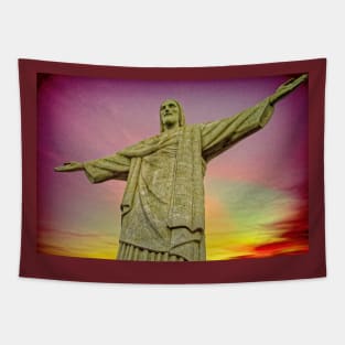 Cristo Redentor at sunset Rio de Janeiro Tapestry