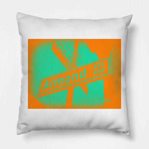 Almond Avenue, Long Beach, CA TANGO Orange by Mistah Wilson Pillow by MistahWilson