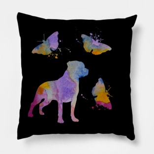 Rottweiler Art With Butterflies Pillow