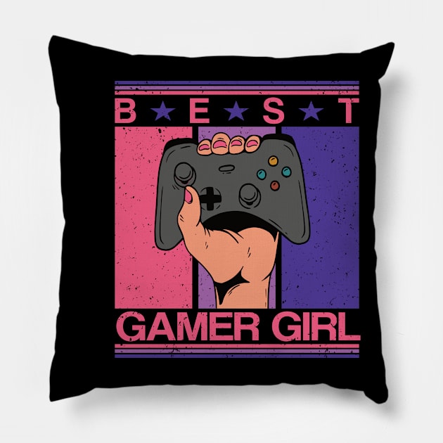 best gamer girl Pillow by POS