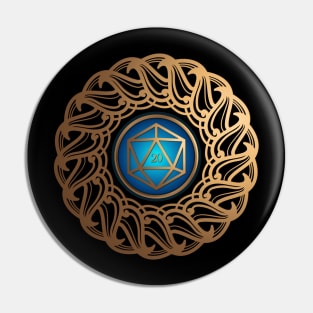 Magical Tabletop RPG D20 Dice Pin