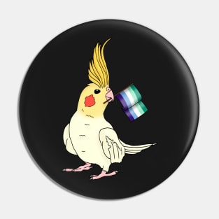 Gay Man Pride Cockatiel Pin