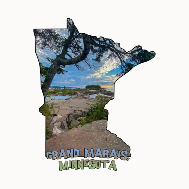 Minnesota State Outline - Grand Marais by gorff
