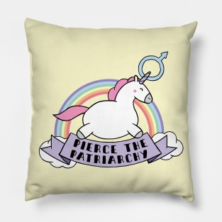Pierce The Patriarchy Feminist Unicorn Pillow