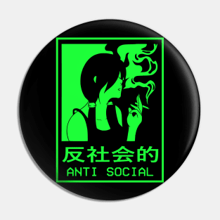 “Manga-Inspired Anti-Social Artwork Featuring a Smoking Female Character” Pin