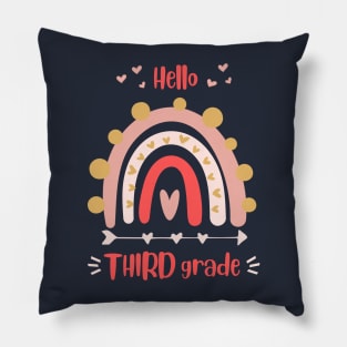 hello Third Grade Teacher Team rainbow Pillow