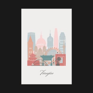 Tianjin, China, map skyline - 01 style T-Shirt