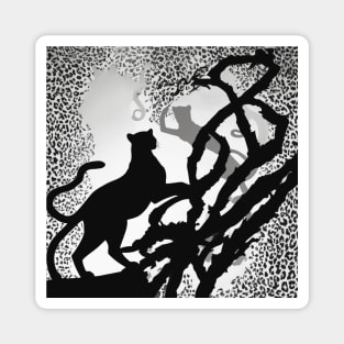 Leopard Shadow Silhouette Anime Style Collection No. 181 Magnet