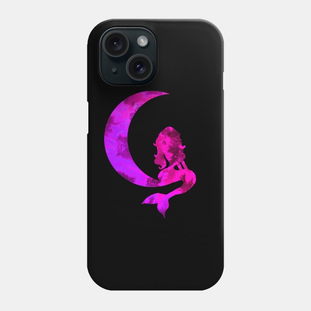 Purple Crescent Moon and Mermaid Phone Case by ZeichenbloQ