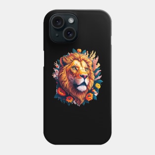 Lion with Flowers Phone Case