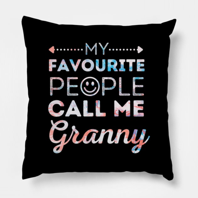 My Favorite People Call Me Granny Mother's Day Pillow by Rare Bunny