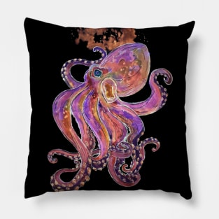 Psychedelic Purple Deep Sea Kraken Pillow