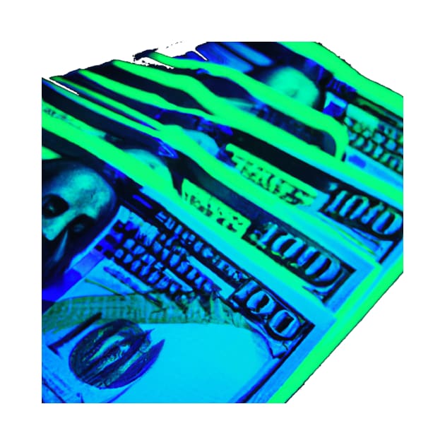 Cash Money Green Blue Hundred Dollar Bills by ShopSunday