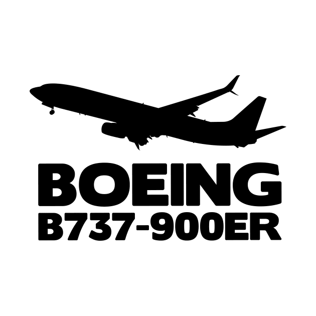 Boeing B737-900ER Silhouette Print (Black) by TheArtofFlying