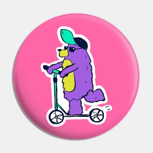 Scooter Bear Pin