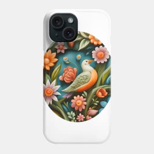 Bird and Floral Mural Design Phone Case