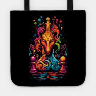 Psychedelic Chess Knight Tote