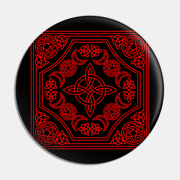 Celtic knot in red Pin by RavenWake