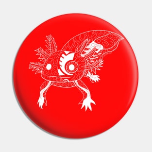 kawaii axolotl in totonac xochimilco pattern style ecopop in red Pin