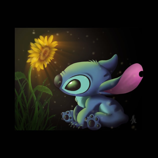 stitch sunflower by cloudart2868