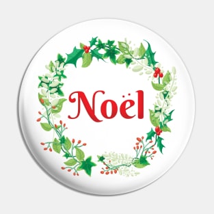 Noël Christmas Wreath - No Shadow Pin