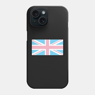 TRANSGENDER UK FLAG (UNION JACK) - PALE BLUE, WHITE AND PINK TRANSGENDER FLAG Phone Case