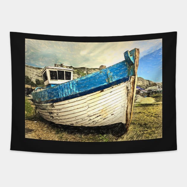 Neglected Fishing Boat Art Tapestry by IanWL