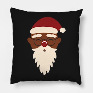 Cute Black Santa Claus African Indigenous Christmas Pattern Retro Scandinavian Aesthetic Pillow