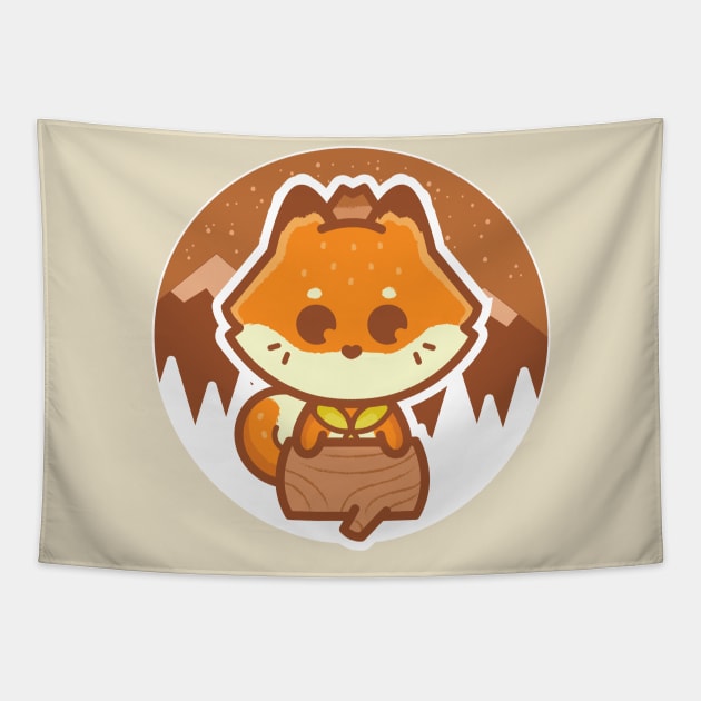 Woodland Scout Fox T-SHIRT Tapestry by YellowDice